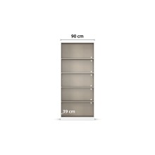 Drehtürenschrank >Acero< in Spiegel / Eiche Artisan - 91x210x41 (BxHxT)