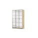 Drehtürenschrank >Acero< in Spiegel / Eiche Artisan - 136x210x41 (BxHxT)