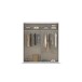 Schwebetürenschrank >Mosbach< grau metallic / Eiche Artisan - 181x210x62 (BxHxT)
