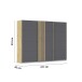 Schwebetürenschrank >Mosbach< in grau metallic / Eiche Artisan - 271x210x62 (BxHxT)