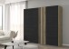 Schwebetürenschrank >Mosbach< in Glas basalt / Eiche Artisan - 226x210x62 (BxHxT)