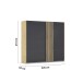 Schwebetürenschrank >Mosbach< in Glas basalt / Eiche Artisan - 226x210x62 (BxHxT)