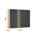 Schwebetürenschrank >Mosbach< in Glas basalt / Eiche Artisan - 271x210x62 (BxHxT)