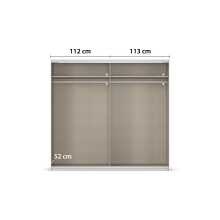 Schwebetürenschrank >Mosbach< in alpinweiß / Eiche Artisan - 226x210x62 (BxHxT)