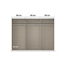 Schwebetürenschrank >Mosbach< in alpinweiß / Eiche Artisan - 271x210x62 (BxHxT)