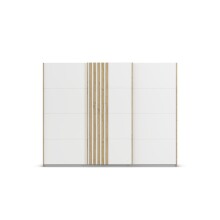 Schwebetürenschrank >Mosbach< in alpinweiß / Eiche Artisan - 271x210x62 (BxHxT)