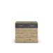 Kommode >Mosbach< in Eiche Artisan / grau metallic - 80x81x420 (BxHxT)