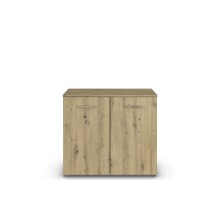 Kommode >Mosbach< in Eiche Artisan, Holzwerkstoff - 80x81x42cm (BxHxT)