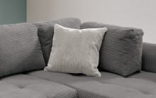 Polsterecke >Allin< Bettfunktion, grau / silber, Cord - 250x66x190cm (BxHxT)