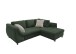 Polsterecke >Allin< Bettfunktion, moosgrün / silber, Cord - 250x66x190cm (BxHxT)