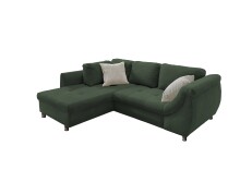 Polsterecke >Allin< Schlaffunktion, moosgrün / silber, Cord - 250x66x190cm (BxHxT)
