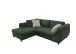 Polsterecke >Allin< Schlaffunktion, moosgrün / silber, Cord - 250x66x190cm (BxHxT)