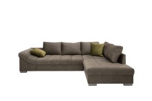 Polsterecke >Althea< Schlaffunktion, Rutsche, Bezug braun - 298x65x202 (BxHxT)