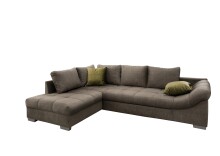 Polsterecke >Althea< Schlaffunktion, Rutsche, Bezug braun - 298x65x202 (BxHxT)