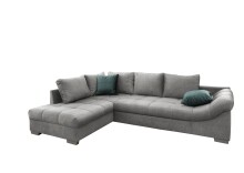 Polsterecke >Althea< Schlaffunktion, Rutsche, Bezug silber - 298x65x202 (BxHxT)