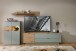 Highboard >Ina< in Grün, Holzwerkstoff - 84x125x45cm (BxHxT)