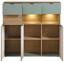 Highboard >Ina< in Grün, Holzwerkstoff -...