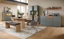 Esstisch >Ina< in Grün, Holzwerkstoff - 180x77x90cm (BxHxT)