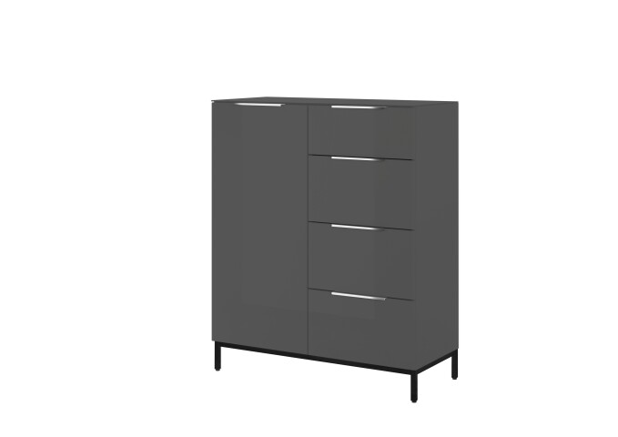 Kombikommode >Santorin< inkl. Gestell, in Anthrazit - 90x112x40cm (BxHxT)