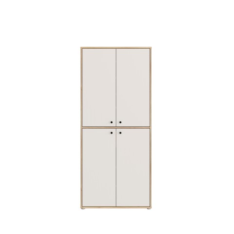 Schuhschrank >KENDRAY< in Mauvelle Eiche Dekor / Sand - 83,7x191,1x34,9 (BxHxT)