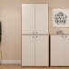 Schuhschrank >KENDRAY< in Mauvelle Eiche Dekor / Sand - 83,7x191,1x34,9 (BxHxT)