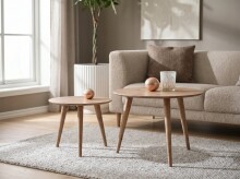 Beistelltisch >Oslo< in bianco, Wildeiche - 45x60cm...