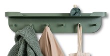 Wandgarderobe >Jil< in grün, Metall - 70x15x12cm (BxHxT)