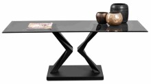 Couchtisch >Tara< in schwarz, Metalls/MDF/Glas -...
