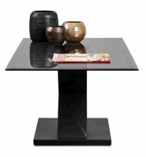 Couchtisch >Tara< in schwarz, Metalls/MDF/Glas - 122x46x61cm (BxHxT)