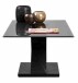 Couchtisch >Tara< in schwarz, Metalls/MDF/Glas - 122x46x61cm (BxHxT)