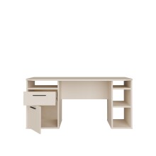 Schreibtisch >TEZAUR< in sandfarbig - 160x75,7x72cm (BxHxT)