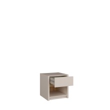 Nachtkommode >SQUERE< in Mauvelle Eiche Dekor / Sand - 40,6x43x41,7cm (BxHxT)