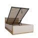 Bett >SQUERE< in Mauvella Eiche Dekor / Sand - 125,8x90x205,2cm (BxHxT)