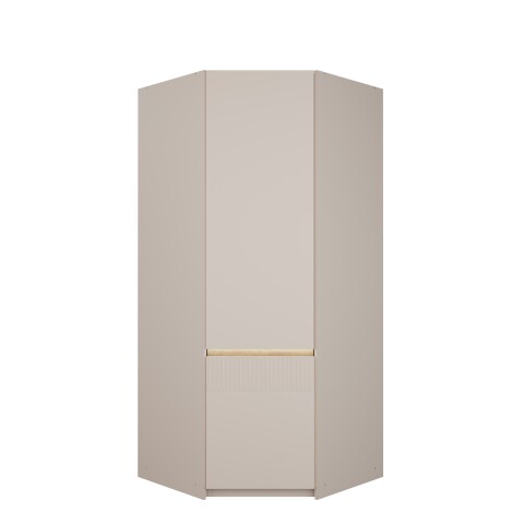 Eckkleiderschrank >SQUERE< Mauvella Eiche Dekor / Sand - 88,5x197,4x88,5 (BxHxT)