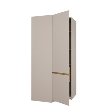 Eckkleiderschrank >SQUERE< Mauvella Eiche Dekor / Sand - 88,5x197,4x88,5 (BxHxT)