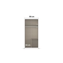 Eckkleiderschrank >Butte< in Eiche Artisan Dekor / grau - 176x197x176 (BxHxT)