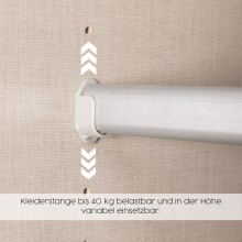Eckkleiderschrank >Butte< in Eiche Artisan Dekor / grau - 266x197x176 (BxHxT)