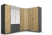 Eckkleiderschrank >Butte< in Eiche Artisan Dekor / grau - 266x197x176 (BxHxT)