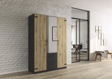 Drehtürenschrank >Butte< in Eiche Artisan...