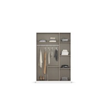 Drehtürenschrank >Butte< in Eiche Artisan Dekor / grau - 136x197x54 (BxHxT)