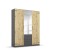 Drehtürenschrank >Butte< in Eiche Artisan Dekor / grau - 136x197x54 (BxHxT)