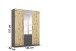 Drehtürenschrank >Butte< in Eiche Artisan Dekor / grau - 136x197x54 (BxHxT)
