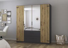 Drehtürenschrank >Butte< in Eiche Artisan...