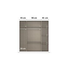 Drehtürenschrank >Butte< in Eiche Artisan Dekor / grau - 181x197x54 (BxHxT)