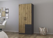Drehtürenschrank >Butte< in Eiche Artisan...