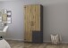 Drehtürenschrank >Butte< in Eiche Artisan Dekor / grau - 91x197x55 (BxHxT)