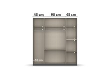 Drehtürenschrank >Butte< in Eiche Artisan Dekor / grau - 181x197x55 (BxHxT)