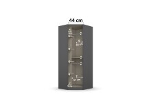 Eckkleiderschrank >Butte< in Eiche Artisan Dekor / grau - 85x197x72 (BxHxT)
