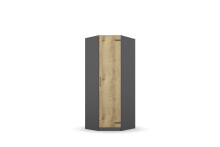 Eckkleiderschrank >Butte< in Eiche Artisan Dekor / grau - 85x197x72 (BxHxT)