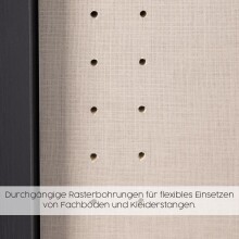Drehtürenschrank >Butte< in Eiche Artisan Dekor / grau - 91x197x54 (BxHxT)